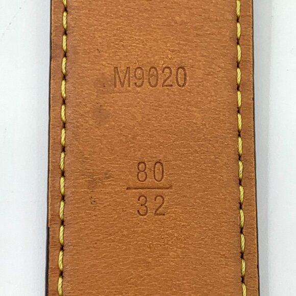 Louis Vuitton Damier Ebene Belt With Gold V-Buckle 80/32 Made In Spain - Picture 4 of 8